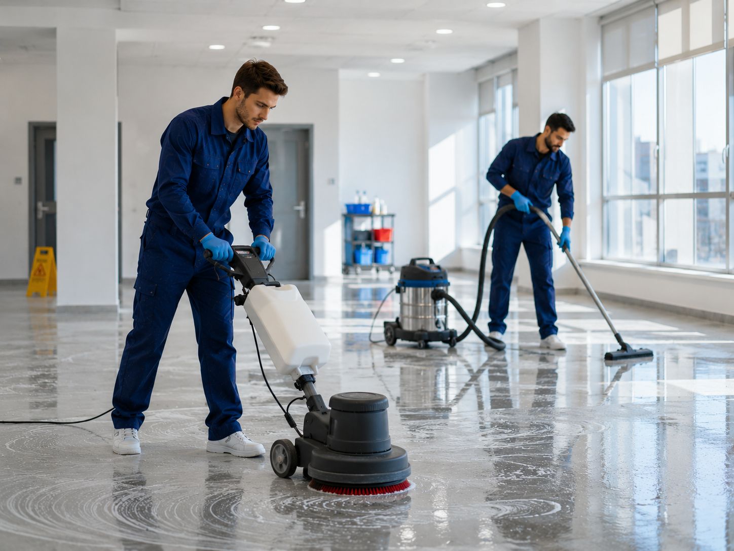 Professionelle Gewerbereinigung und Pflege von Geschäftsräumen und Arbeitsplätzen.